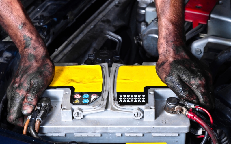 battery and alternator replacement in car